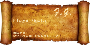 Fluger Gyula névjegykártya