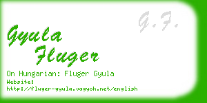gyula fluger business card